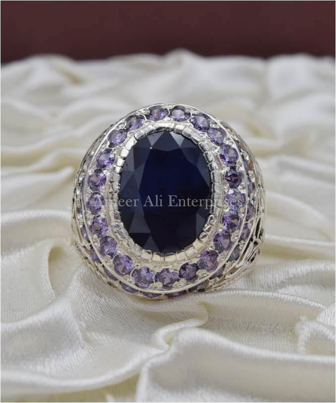 Neelam stone ring for on sale man