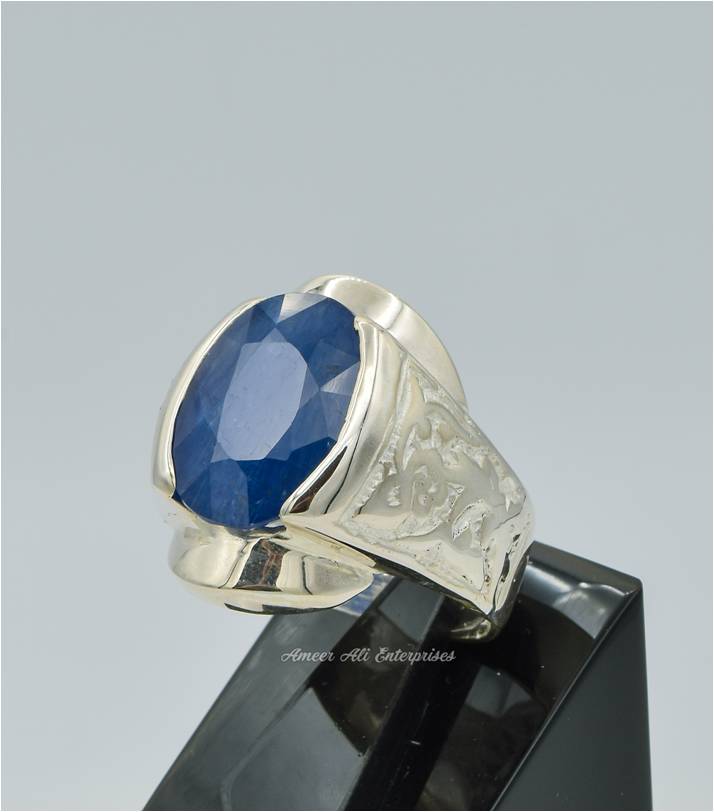 Chandi ring design for deals male with stone