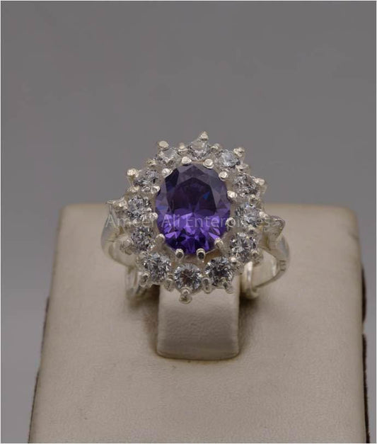 AAE 2411 Chandi Ring 925, Stone: Zircon - AmeerAliEnterprises