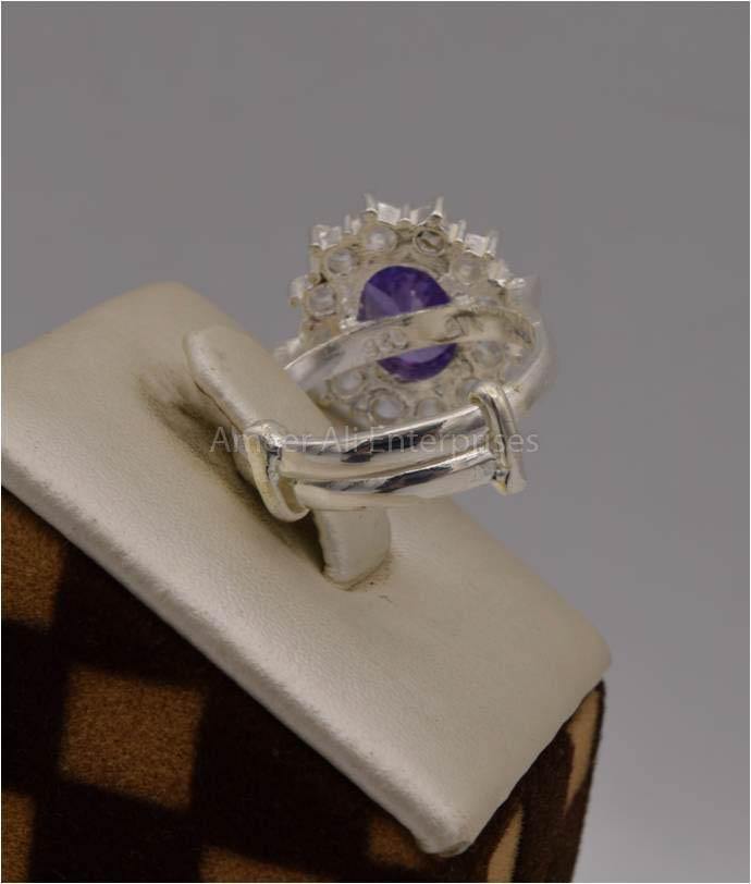 AAE 2411 Chandi Ring 925, Stone: Zircon - AmeerAliEnterprises