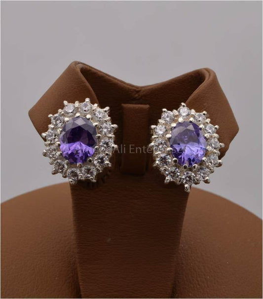 AAE 2479 CHANDI EARRINGS 925, STONE: ZIRCON - AmeerAliEnterprises