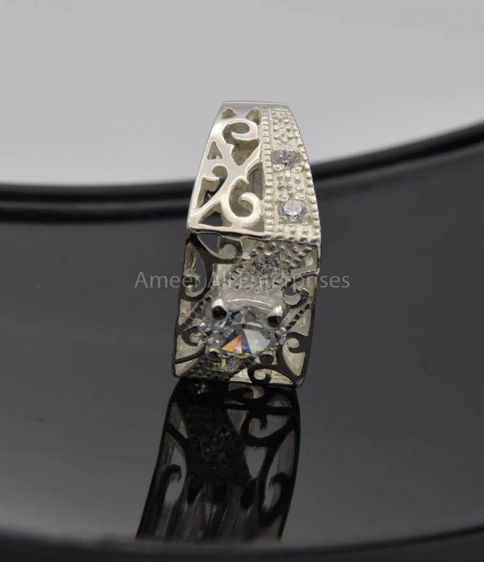 AAE 7418 Chandi Ring 925, Stone: Zircon - AmeerAliEnterprises