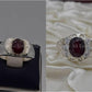Silver Couple Rings: Pair 70, Stone: Ruby (Yaqoot) - AmeerAliEnterprises