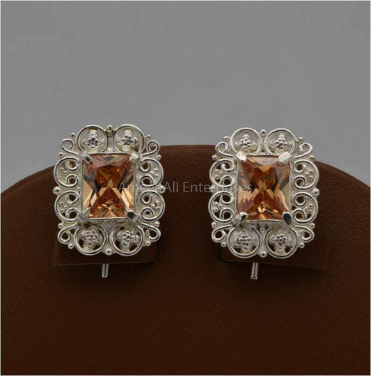 AAE 5592 Chandi Earrings 925, Stone: Zircon - AmeerAliEnterprises